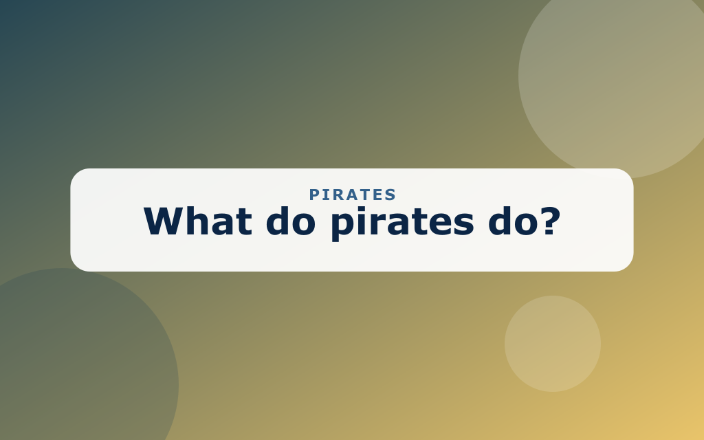 Cartoon pirate ship with a treasure chest, parrot, and island