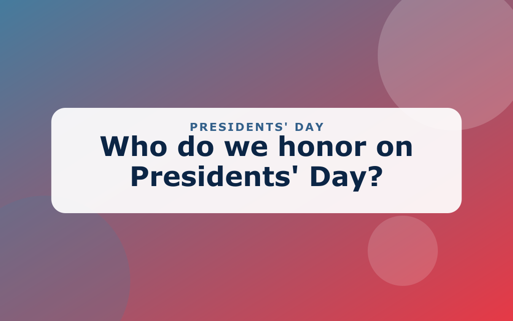 Cartoon Presidents' Day scene with the White House, a flag, and a top hat